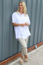 Theodora Crochet Detail Shirt White White - Theodora Crochet Detail Shirt White