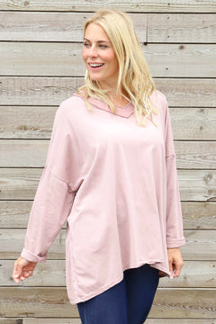 Indira V-Neck Cotton Top Pink