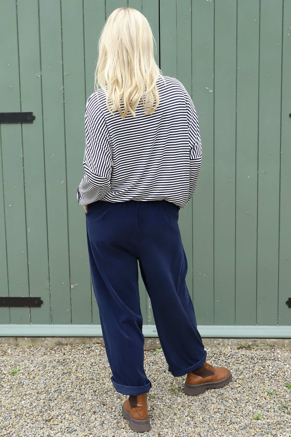 Poppy Needlecord Trousers Navy
