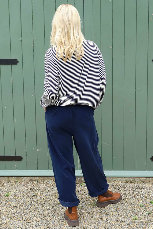 Poppy Needlecord Trousers Navy - Image 4