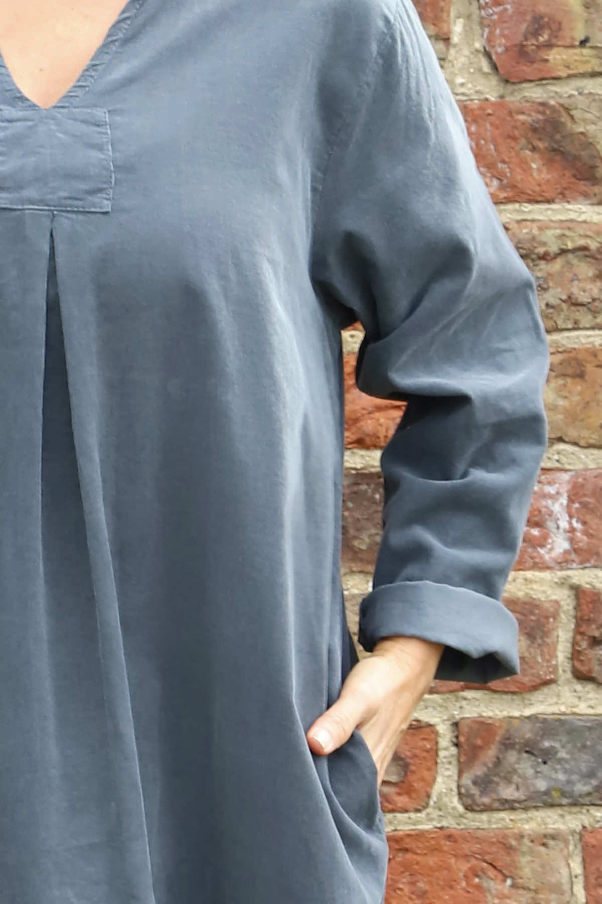 Imogen Needlecord Tunic Mid Grey