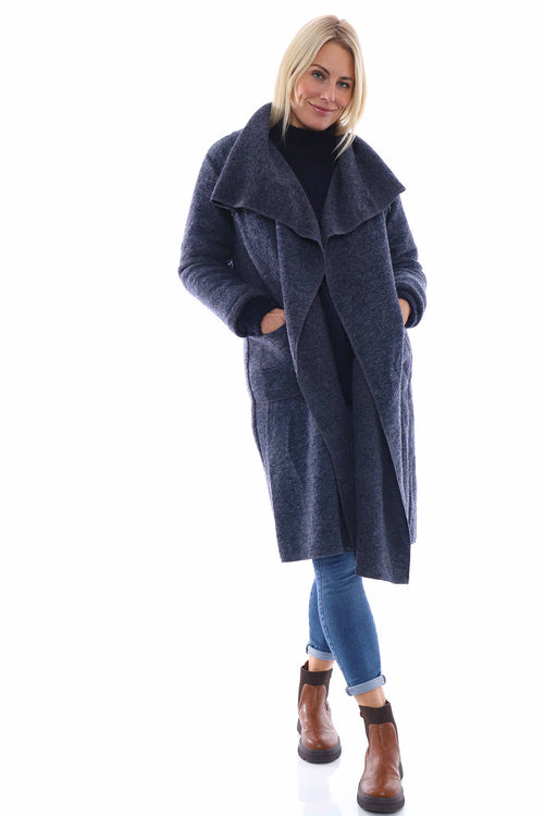 Phoebe Wool Coat Blue Grey