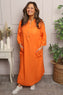 Reese Button Linen Dress Orange