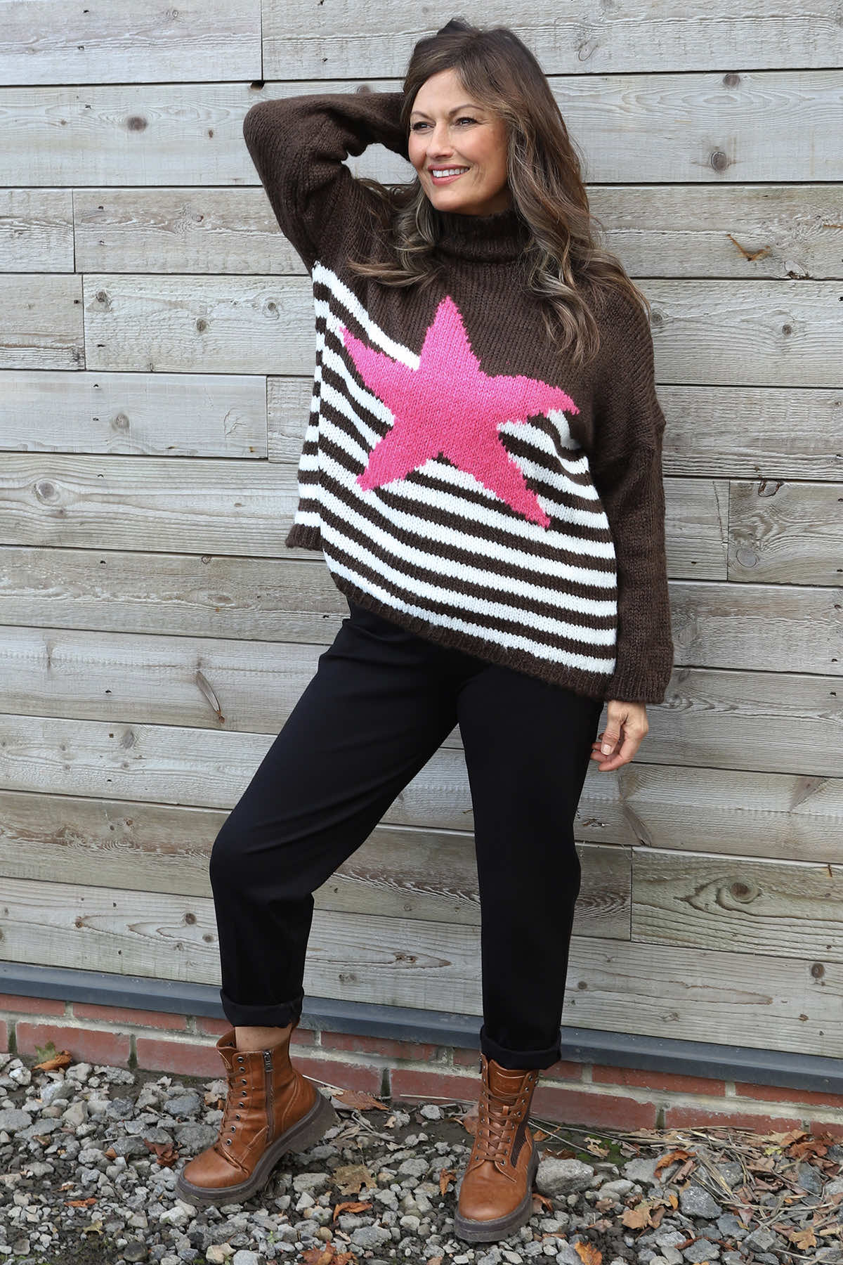 Agata Star Knitted Jumper Cocoa