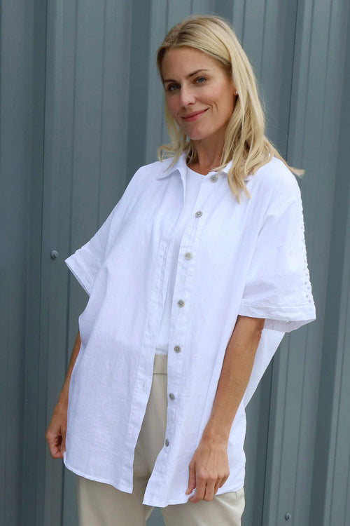 Theodora Crochet Detail Shirt White - Image 3