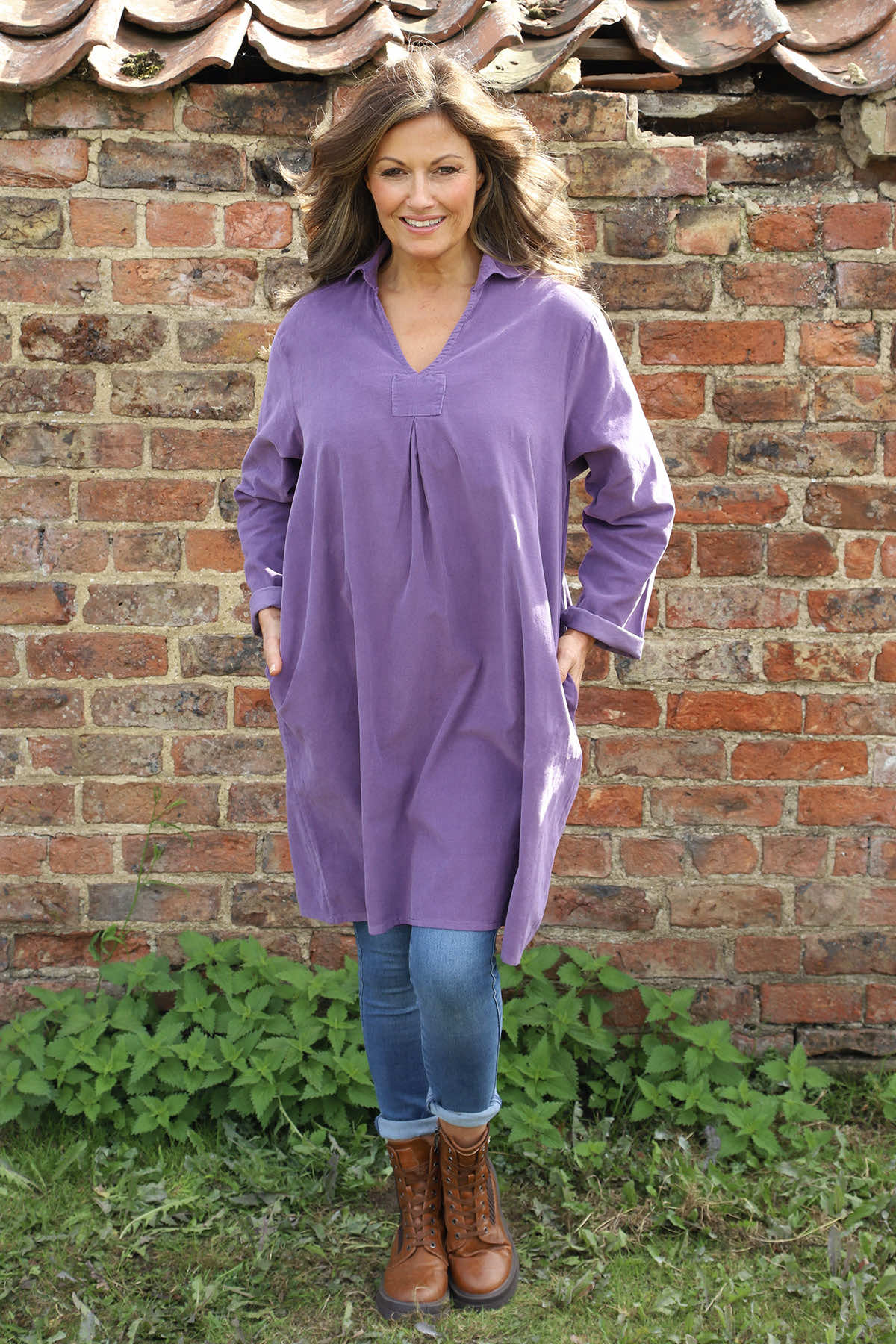 Imogen Needlecord Tunic Purple