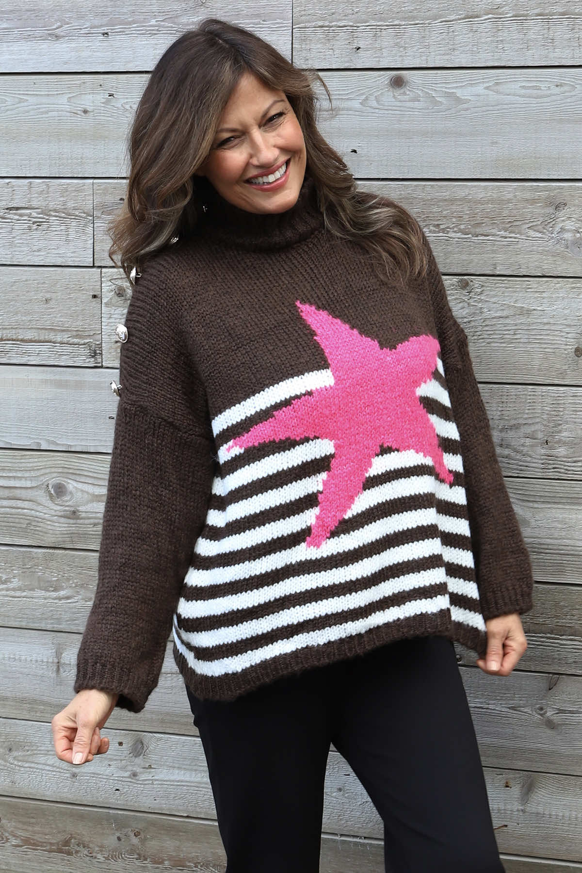 Agata Star Knitted Jumper Cocoa