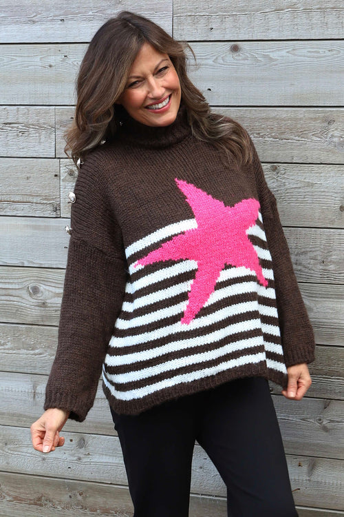Agata Star Knitted Jumper Cocoa