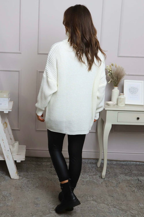 Merry Christmas Polo Neck Jumper Cream - Image 8