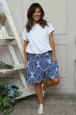 Kyler Print Shorts Cobalt Cobalt - Kyler Print Shorts Cobalt