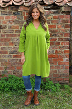 Imogen Needlecord Tunic Green Green - Imogen Needlecord Tunic Green