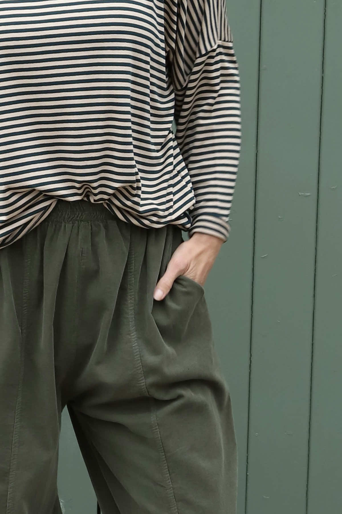 Poppy Needlecord Trousers Khaki