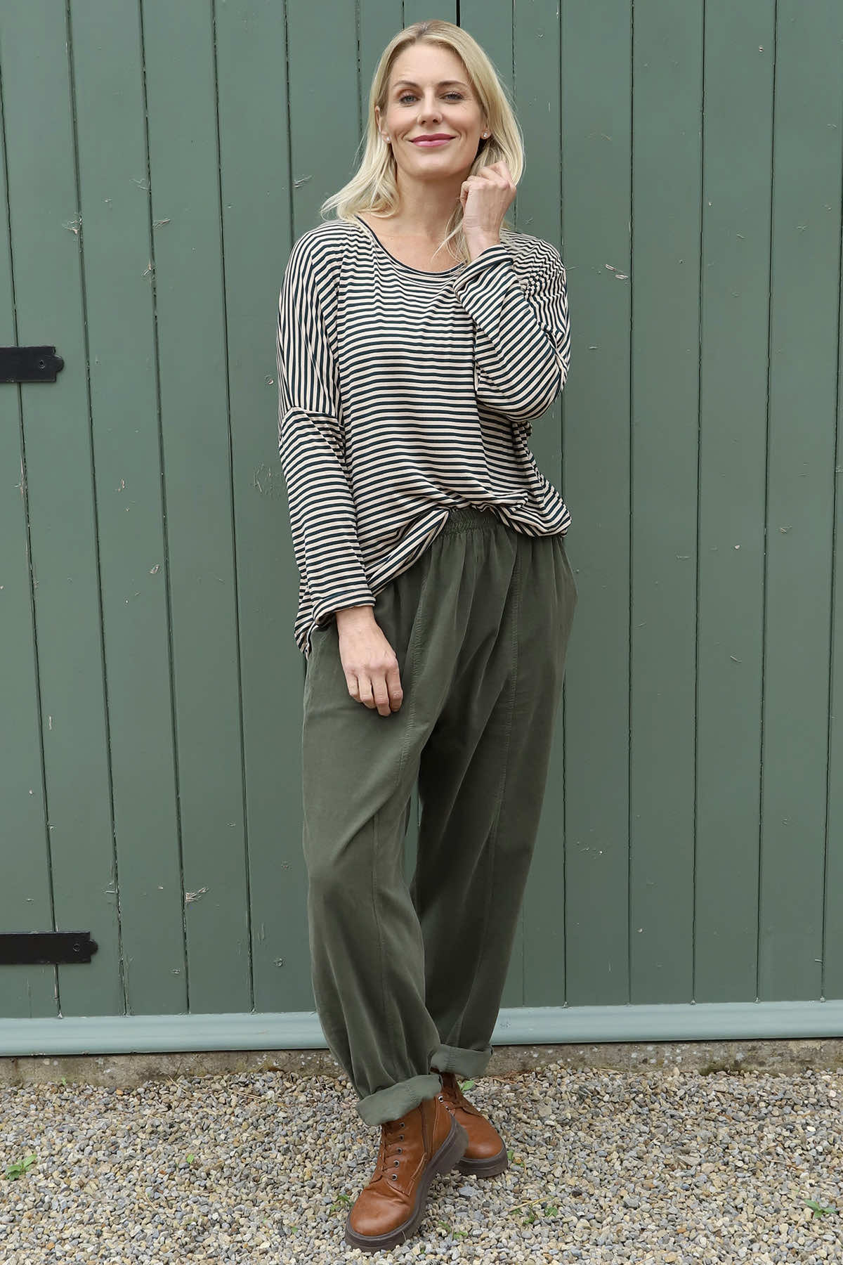 Poppy Needlecord Trousers Khaki