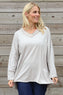 Indira V-Neck Cotton Top Stone