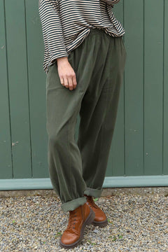 Poppy Needlecord Trousers Khaki