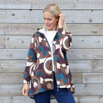 Cynthia Print Zip Hooded Jacket Teal Teal - Cynthia Print Zip Hooded Jacket Teal