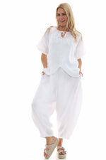 Toni Linen Trousers White White - Toni Linen Trousers White