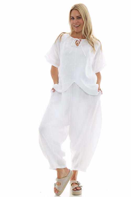 Toni Linen Trousers White - Image 1