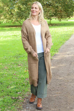 Chelsea Long Knitted Cardigan Camel Camel - Chelsea Long Knitted Cardigan Camel