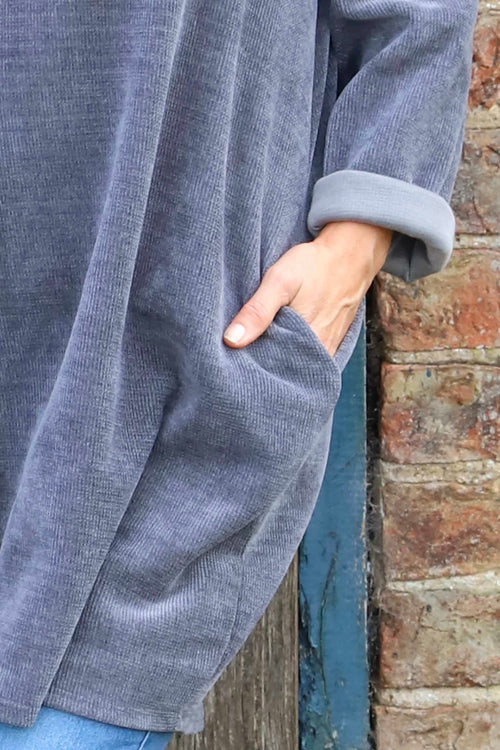 Ethel Cord Tunic Mid Grey - Image 3