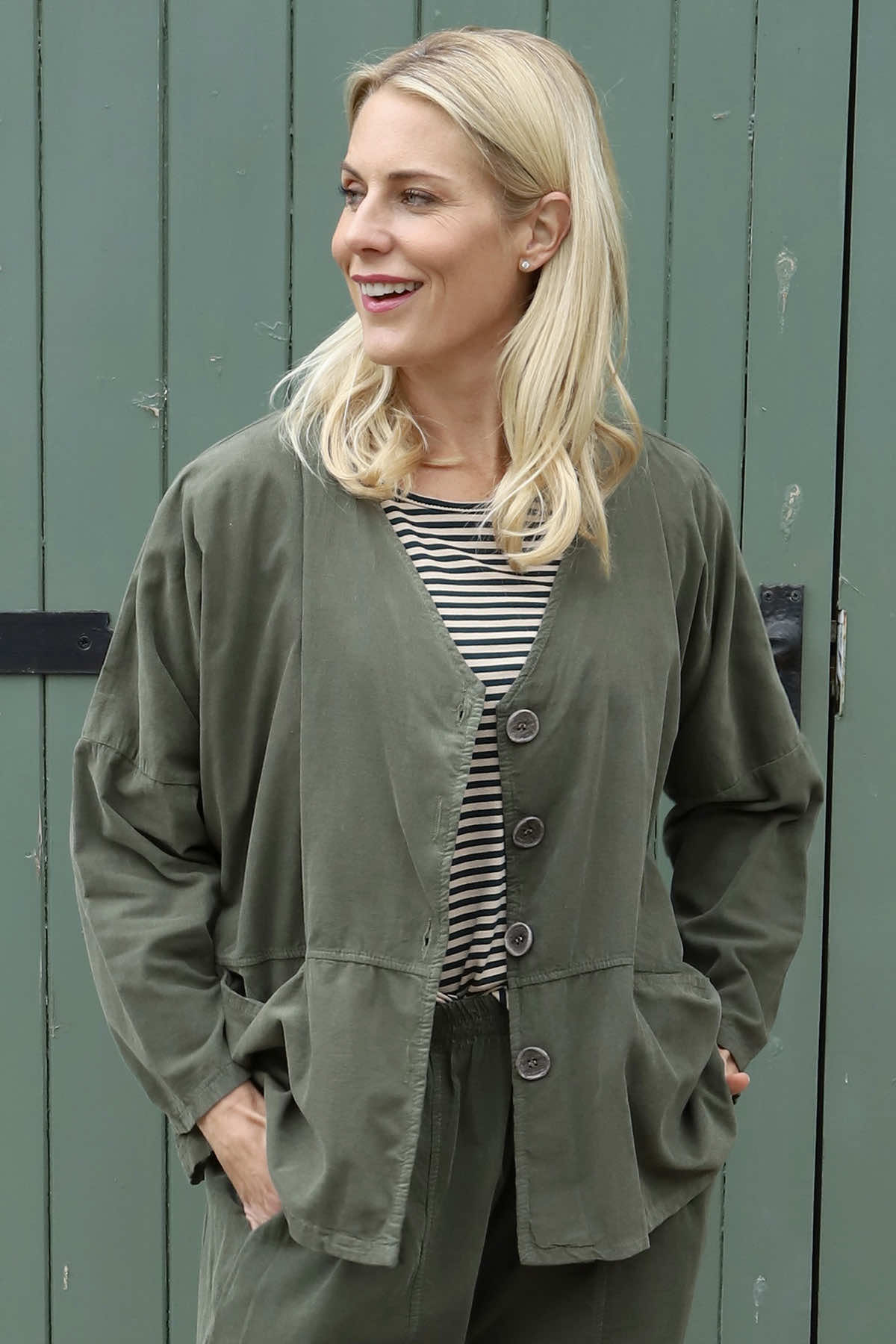 Kristen Needlecord Jacket Khaki