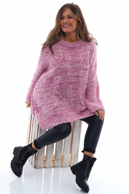 Rochelle Knitted Jumper Fuchsia - Image 2