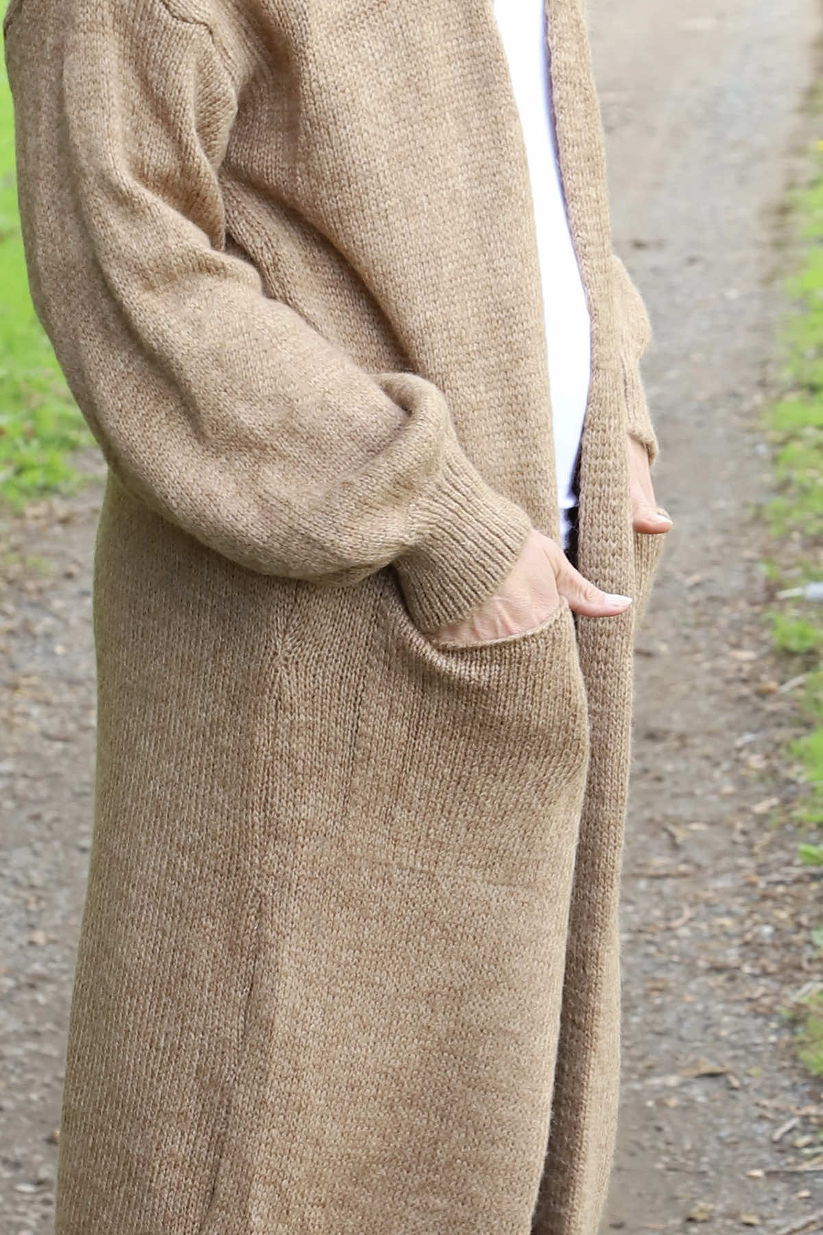 Chelsea Long Knitted Cardigan Camel