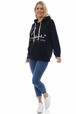 Love Is All You Need Hooded Cotton Top Black Black - Love Is All You Need Hooded Cotton Top Black