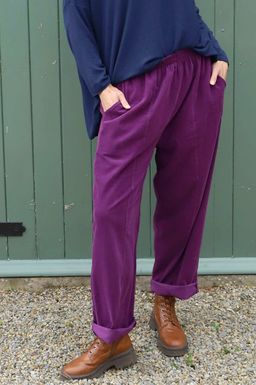 Poppy Needlecord Trousers Berry - Image 1