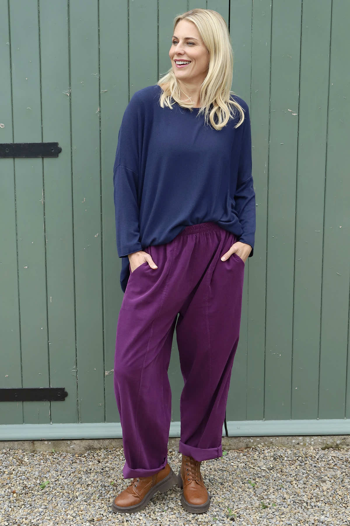 Poppy Needlecord Trousers Berry