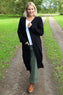 Chelsea Long Knitted Cardigan Black