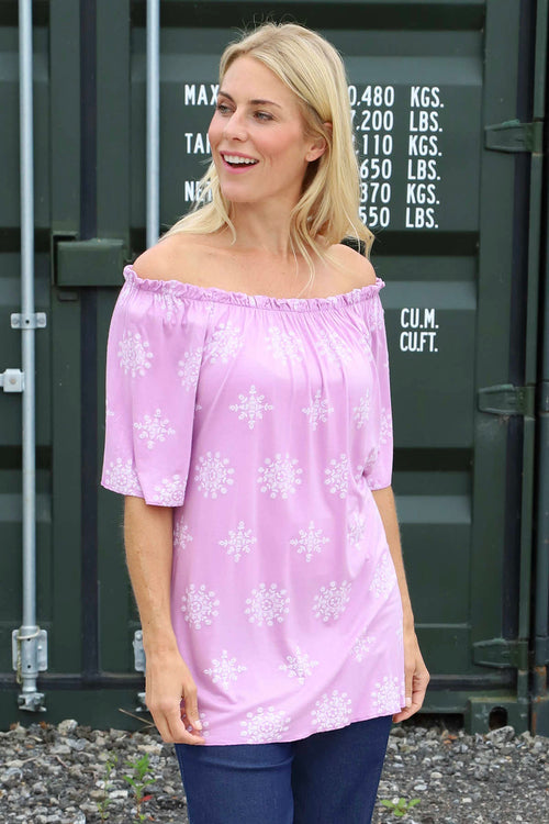 Elari Print Top Lilac - Image 2