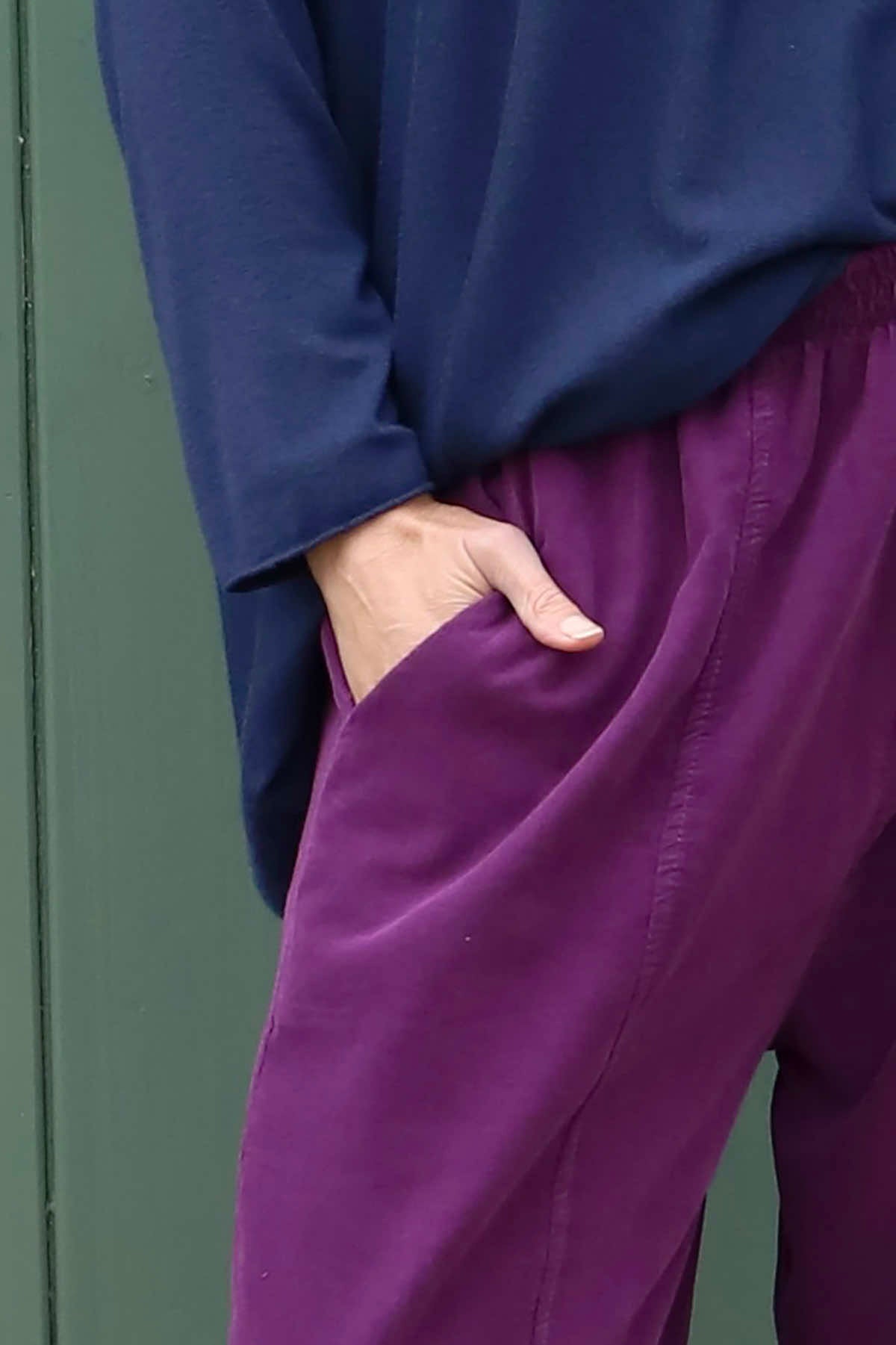 Poppy Needlecord Trousers Berry