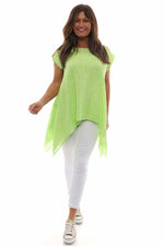 Bransbury Washed Cotton Top Lime Lime - Bransbury Washed Cotton Top Lime