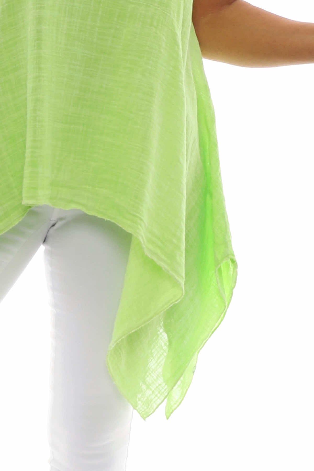 Bransbury Washed Cotton Top Lime