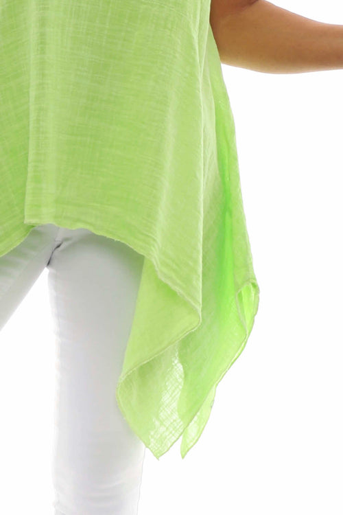 Bransbury Washed Cotton Top Lime - Image 2