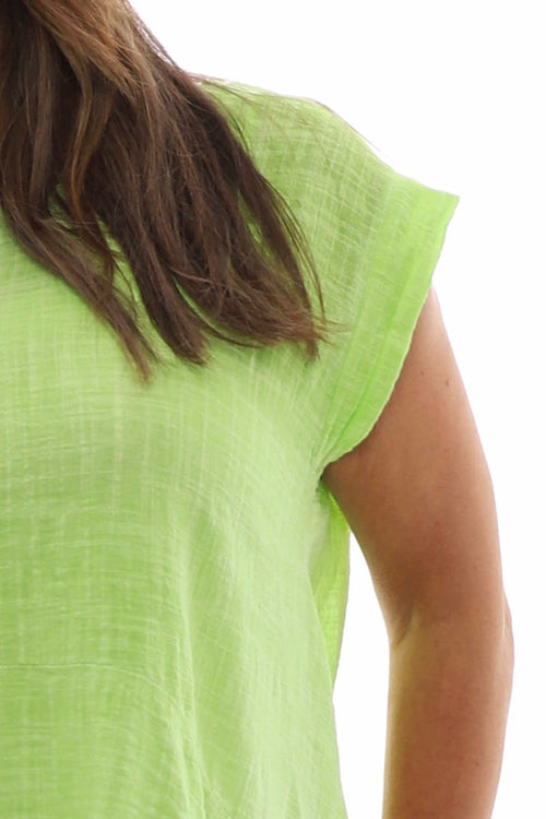 Bransbury Washed Cotton Top Lime - Image 5