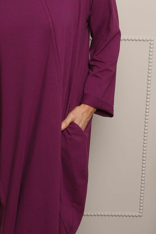 Alina Cotton Dress Purple - Image 3