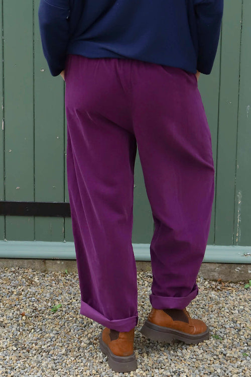 Poppy Needlecord Trousers Berry - Image 4