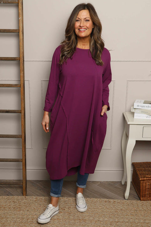 Alina Cotton Dress Purple - Image 1