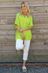 Leonie Crinkle Cotton Top Lime