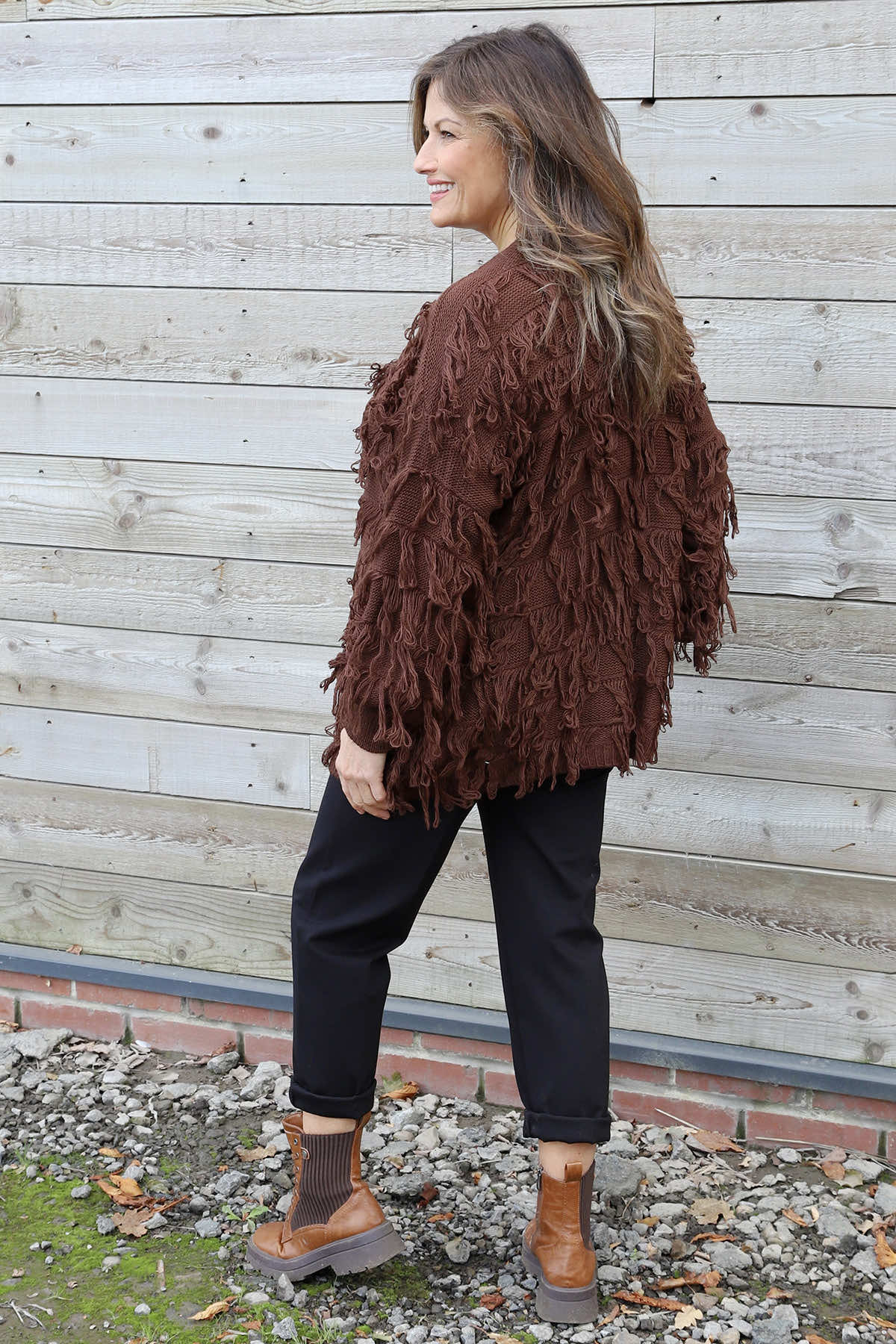 Caitlin Tassel Knitted Cardigan Cocoa