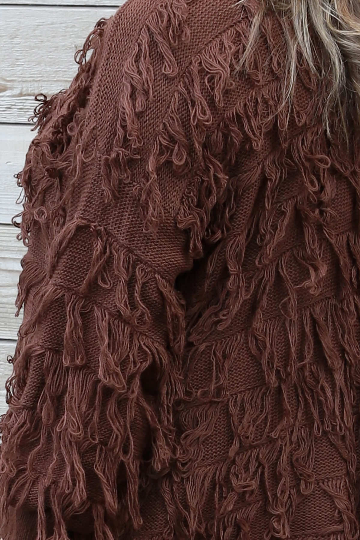 Caitlin Tassel Knitted Cardigan Cocoa