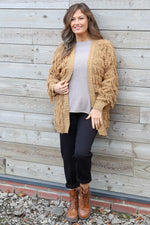 Caitlin Tassel Knitted Cardigan Camel Camel - Caitlin Tassel Knitted Cardigan Camel