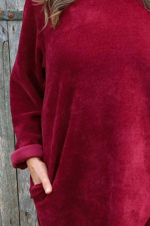 Ethel Cord Tunic Wine - Image 3