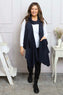 Orpha Cowl Neck Cotton Waistcoat Navy