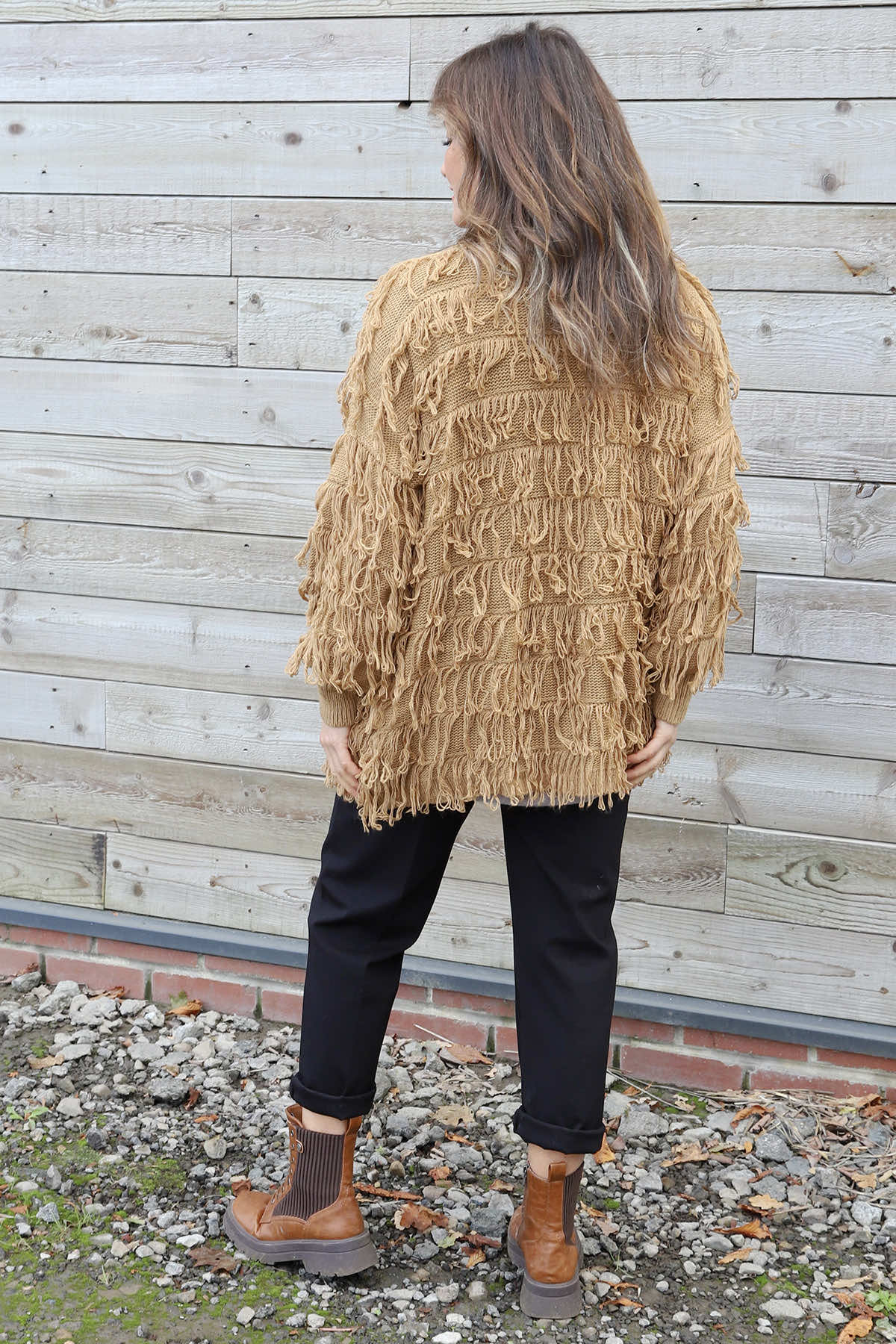 Caitlin Tassel Knitted Cardigan Camel