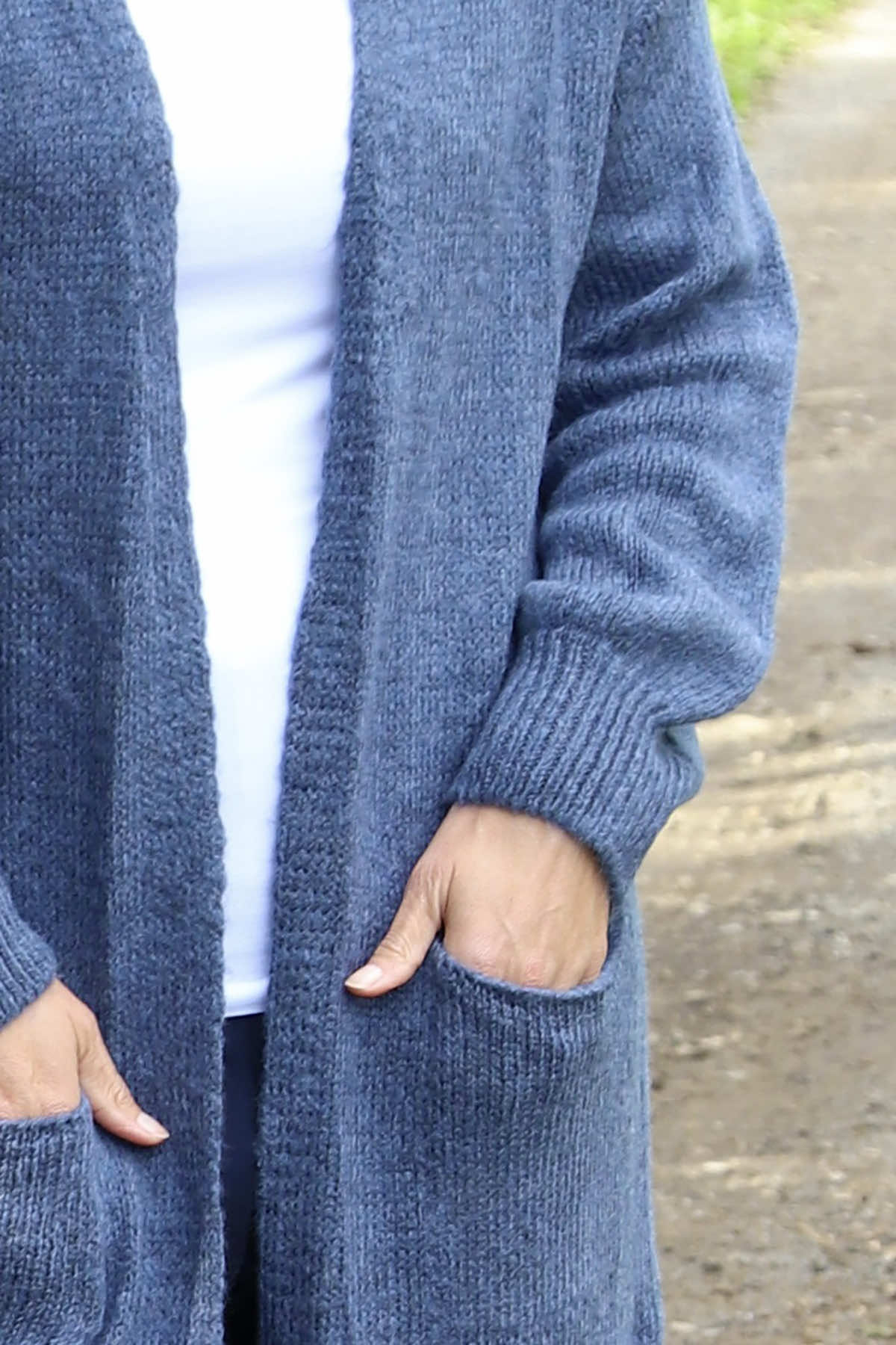 Chelsea Long Knitted Cardigan Blue