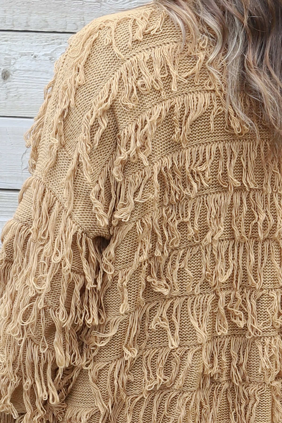 Caitlin Tassel Knitted Cardigan Camel