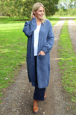 Chelsea Long Knitted Cardigan Blue Blue - Chelsea Long Knitted Cardigan Blue
